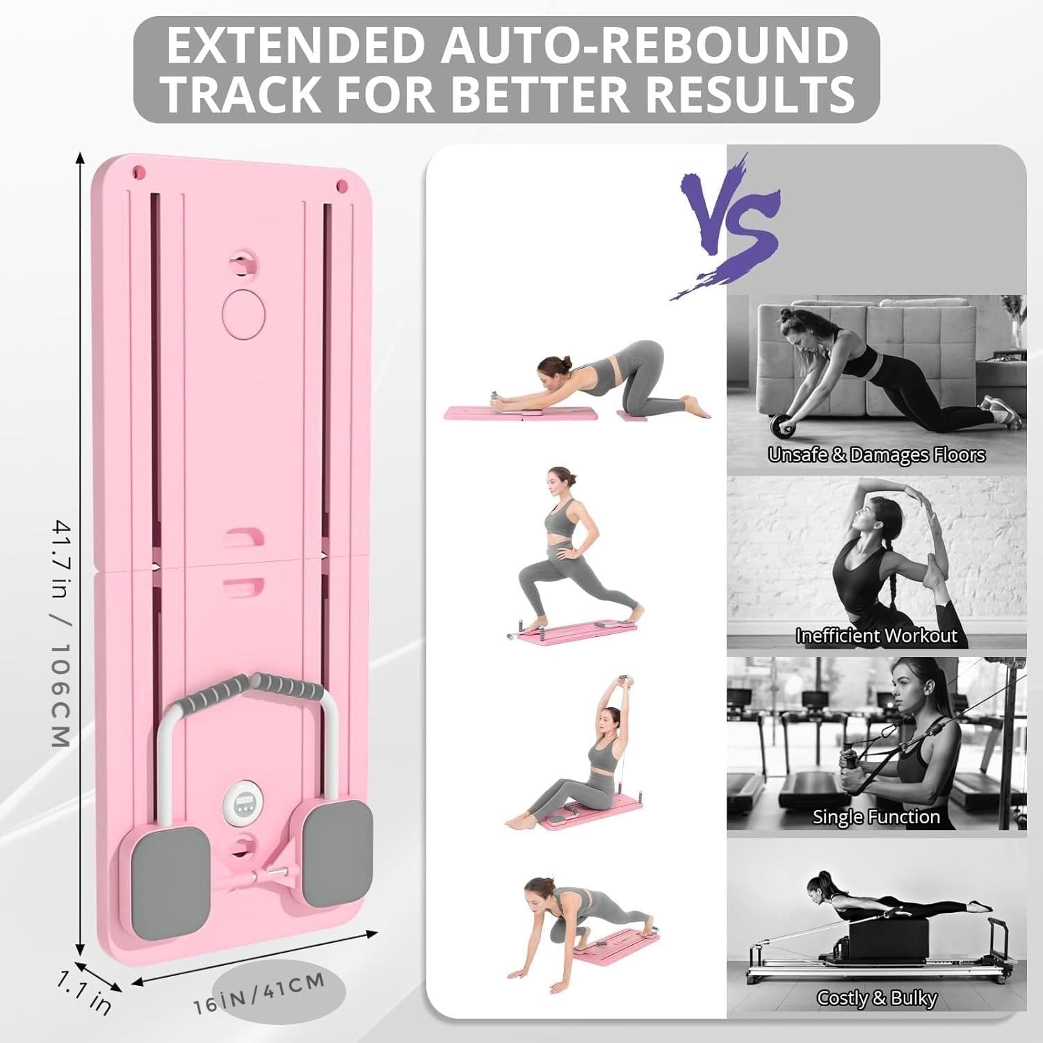 8-in-1 Foldable Pilates Reformer Board( Home Multiple Training Board)/Core, Strength & Flexibility Training