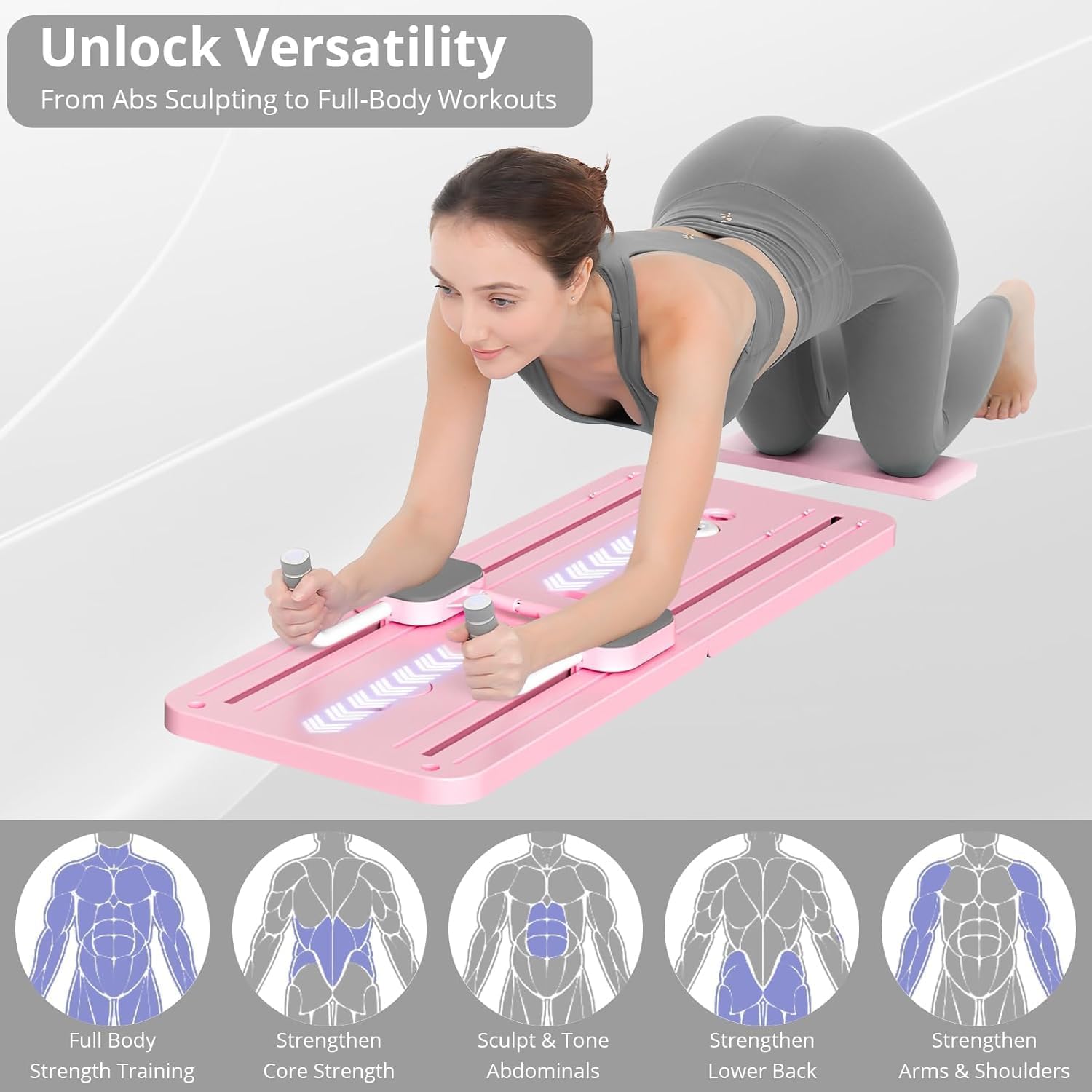 8-in-1 Foldable Pilates Reformer Board( Home Multiple Training Board)/Core, Strength & Flexibility Training