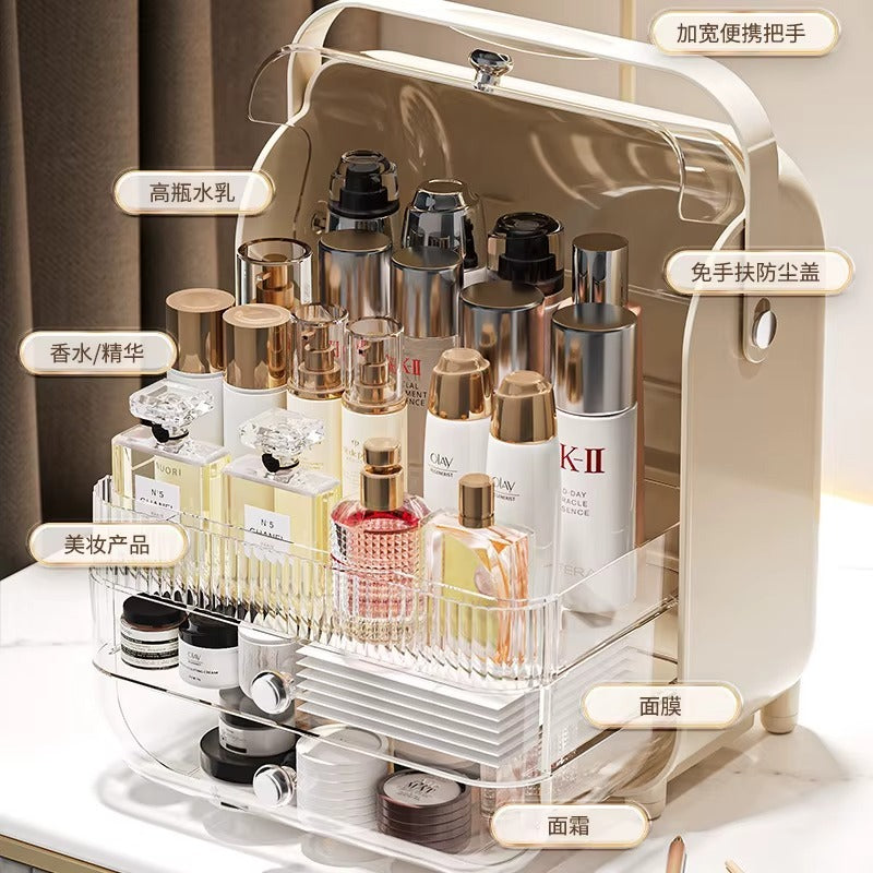 Storage Box 6 Layer Desktop Organizer with Drawers for Makeup Skincare Masks Lipsticks Dustproof Home Storage