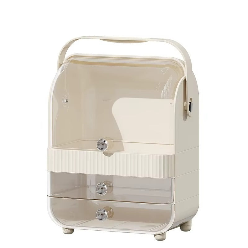 Storage Box 6 Layer Desktop Organizer with Drawers for Makeup Skincare Masks Lipsticks Dustproof Home Storage