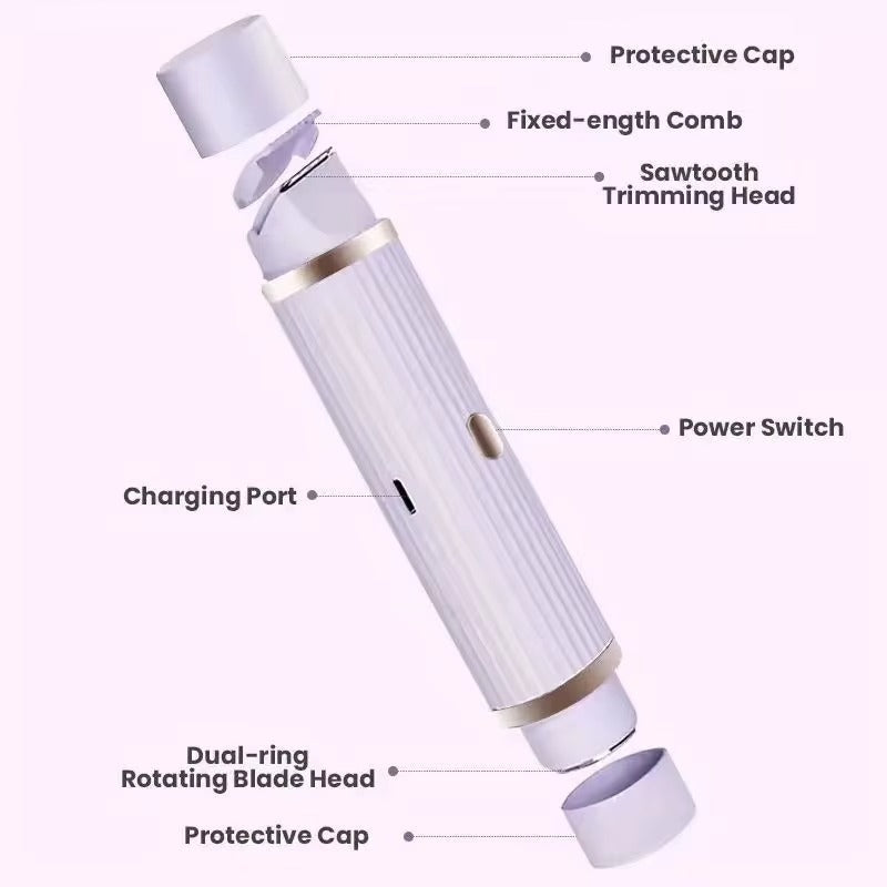 Two In One Women's Electric Shaver - suitable for eyebrows, face, legs, and armpits, portable wet and dry hair remover rate