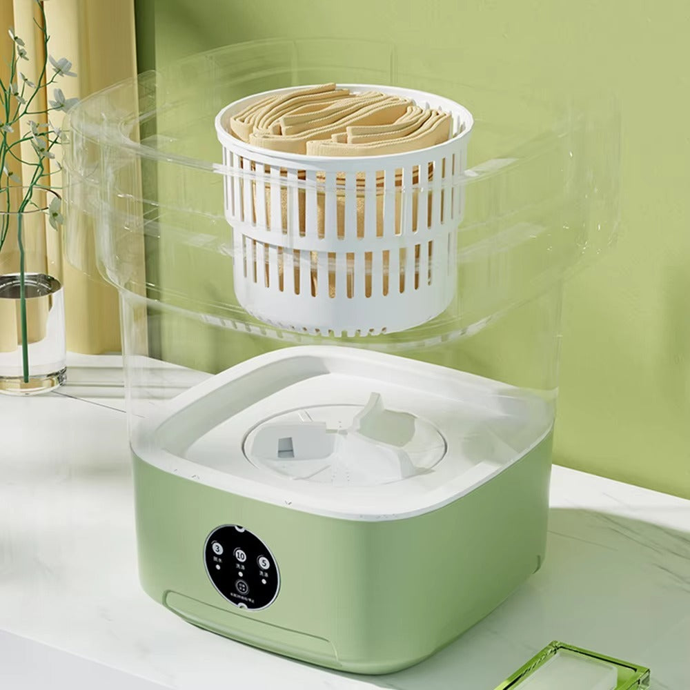 11L Portable Folding Washing Machine Big Capacity With Spin Dryer Bucket for Clothes Travel Home Underwear Socks Mini Washer