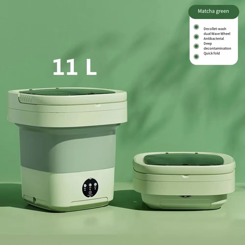 11L Portable Folding Washing Machine Big Capacity With Spin Dryer Bucket for Clothes Travel Home Underwear Socks Mini Washer