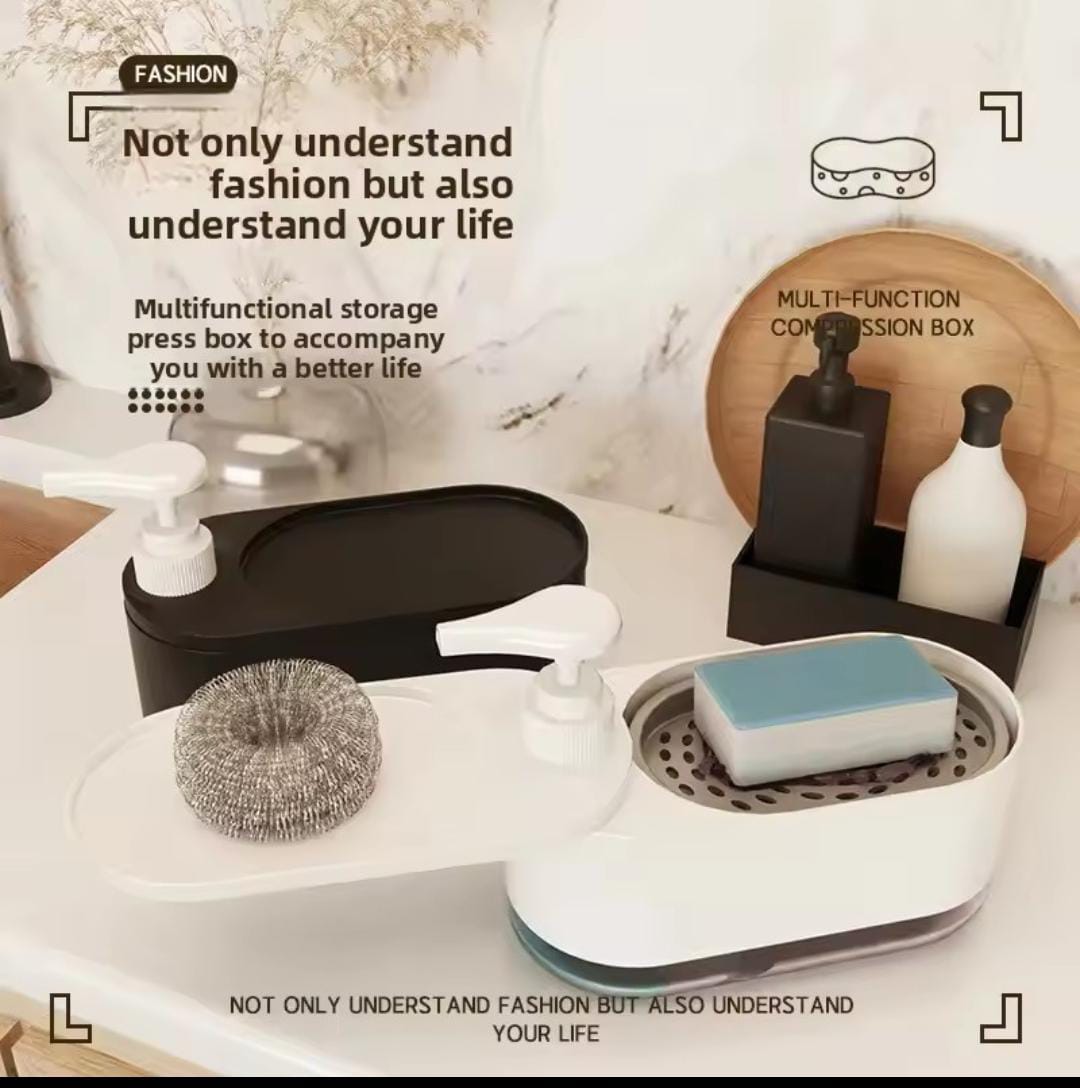 Kitchen Sink Soap Dispenser With Dual Soap Dispensers