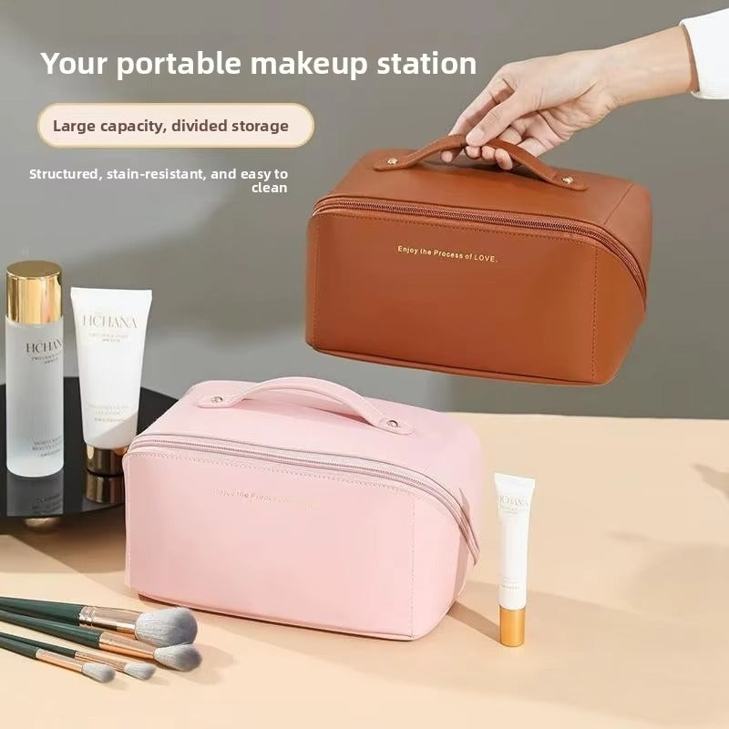 Portable Travel Large Capacity Women's Makeup Bag Multi-Functional Princess Cosmetic Brush Storage Bag Modern Minimalist Style