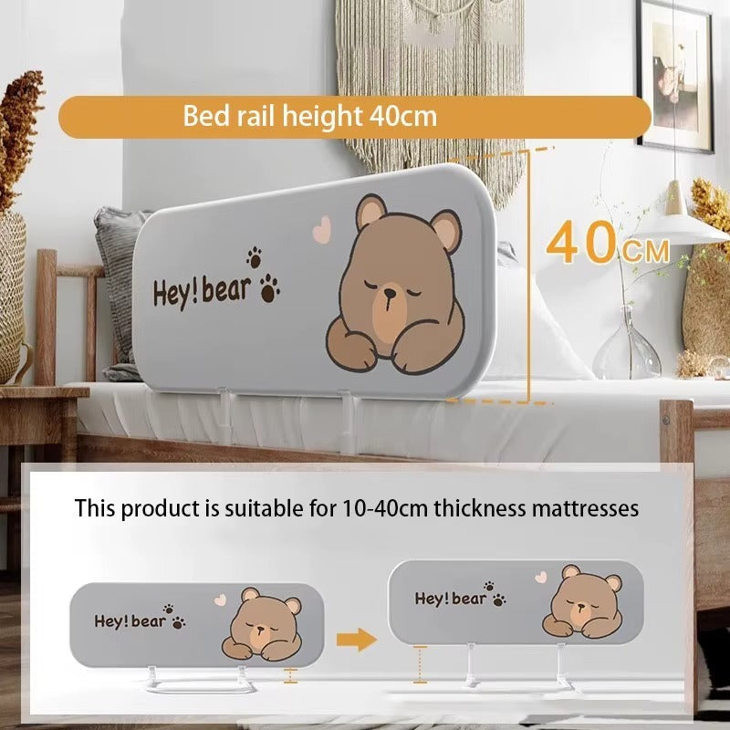 Cute Bear Anti-Fall Foldable Safety Bed Fence